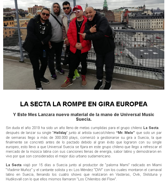 LA SECTA LA ROMPE EN GIRA EUROPEA